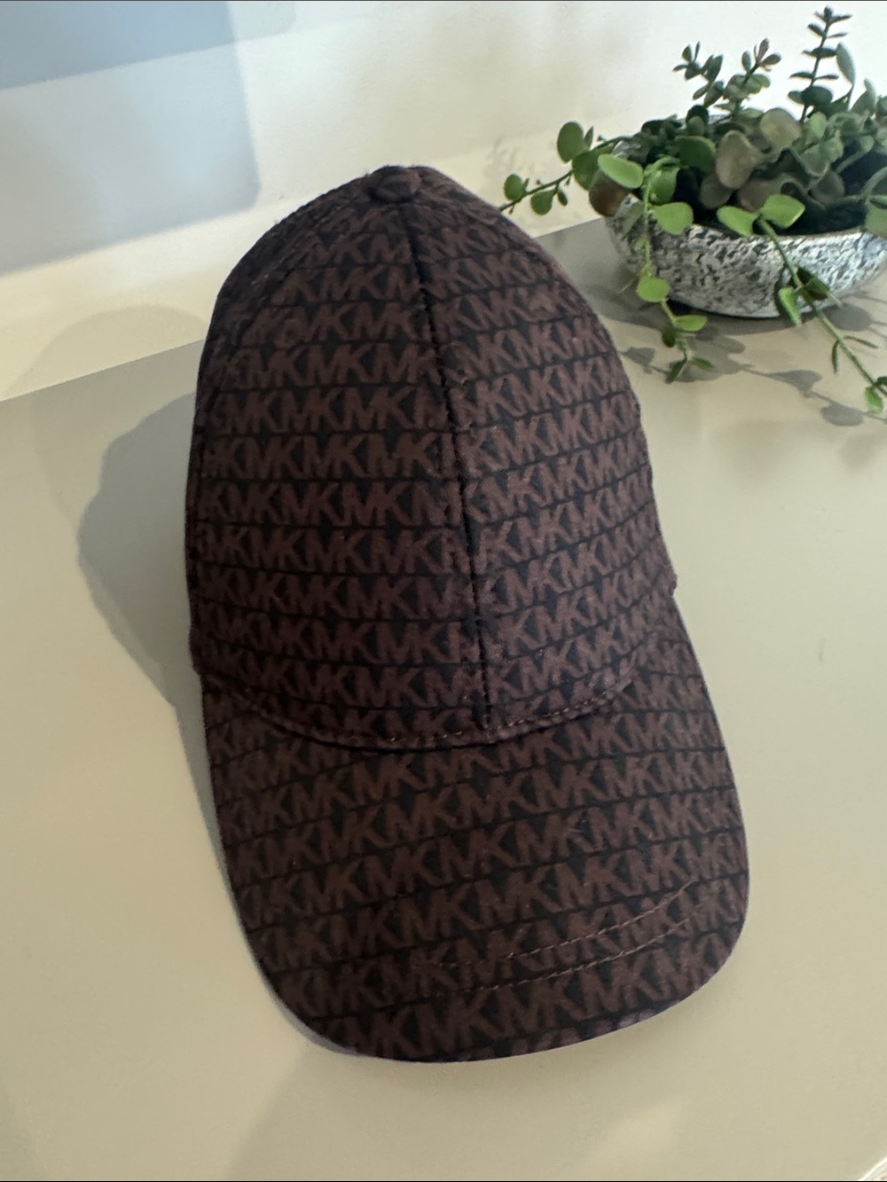 Michael Kors Brown Monogram Baseball Cap